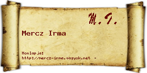 Mercz Irma névjegykártya